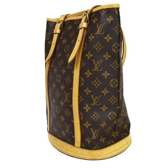 Auth LOUIS VUITTON BUCKET GM Shoulder Bag Monogram Leather Brown - Picture 3 of 16